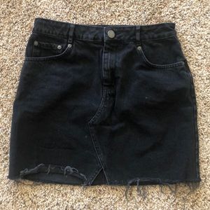 ASOS black denim mini skirt